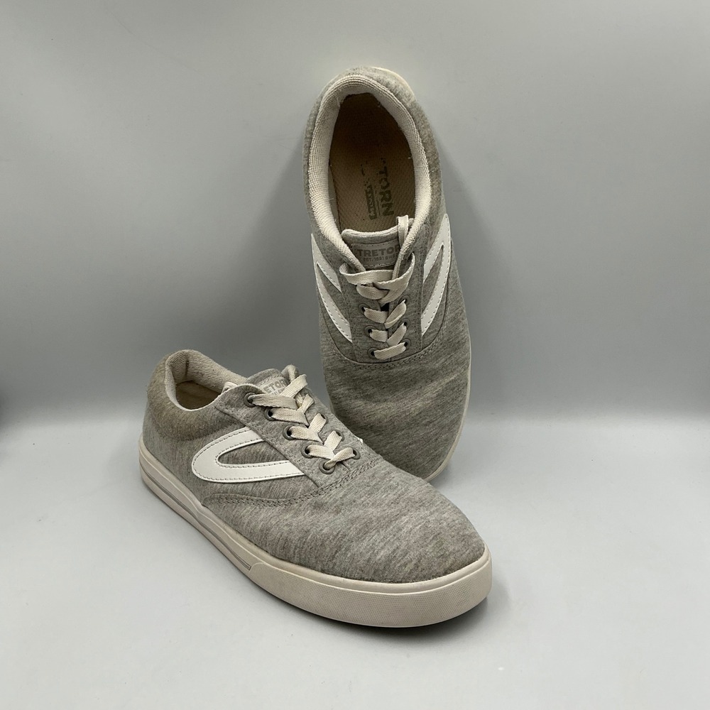 Tretorn Women Gray Heathered Canvas Lace Up Low Top Sneakers Shoes Size 9